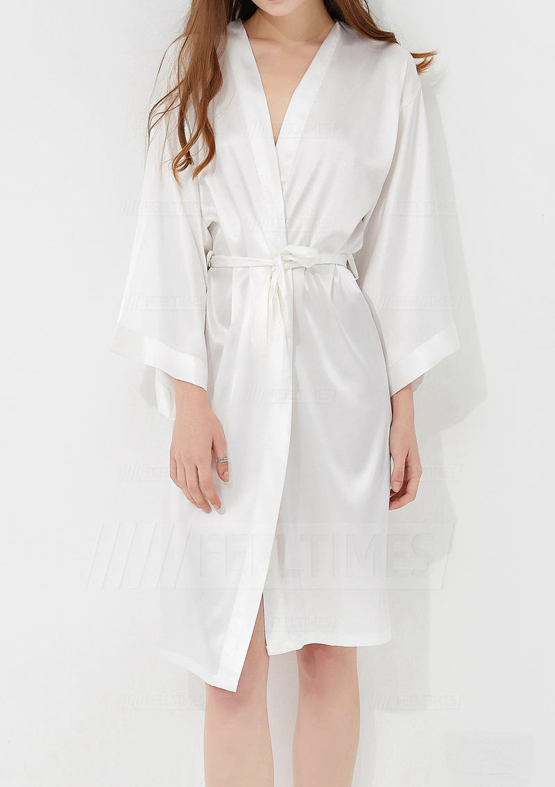 Elegant Charmeuse Her KneeLength Robe (M9149) Robes & Sleepwear